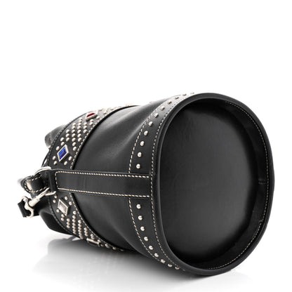 Saint Laurent Smooth Calfskin Studded Small Bahia Drawstring Bucket Bag Black Multicolor 4 of 16