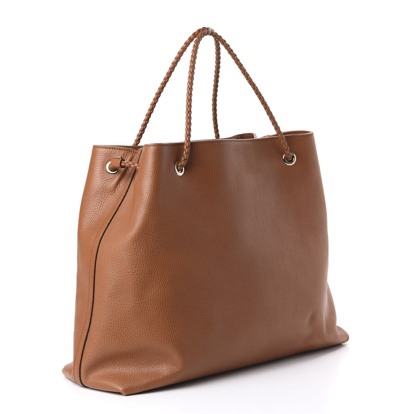 Calfskin Large Gifford Braided Handle Tote Saffron