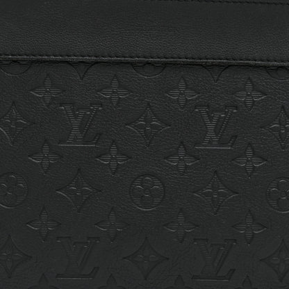 Louis Vuitton Shadow Calfskin Monogram Pochette Voyage Souple Black 7 of 9