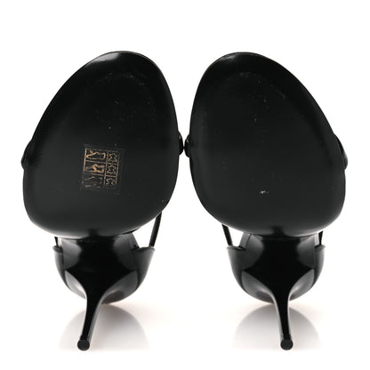 Saint Laurent Vernice Chiffon Cassandra 100 Sandals 36.5 Black 7 of 10