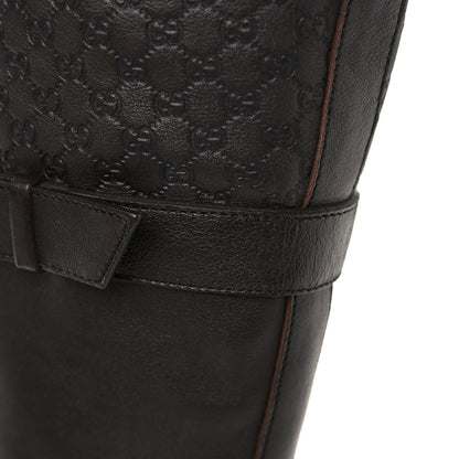 Gucci Calfskin Shearling Microguccissima Knee High Riding Boots 39 Brown 8 of 11