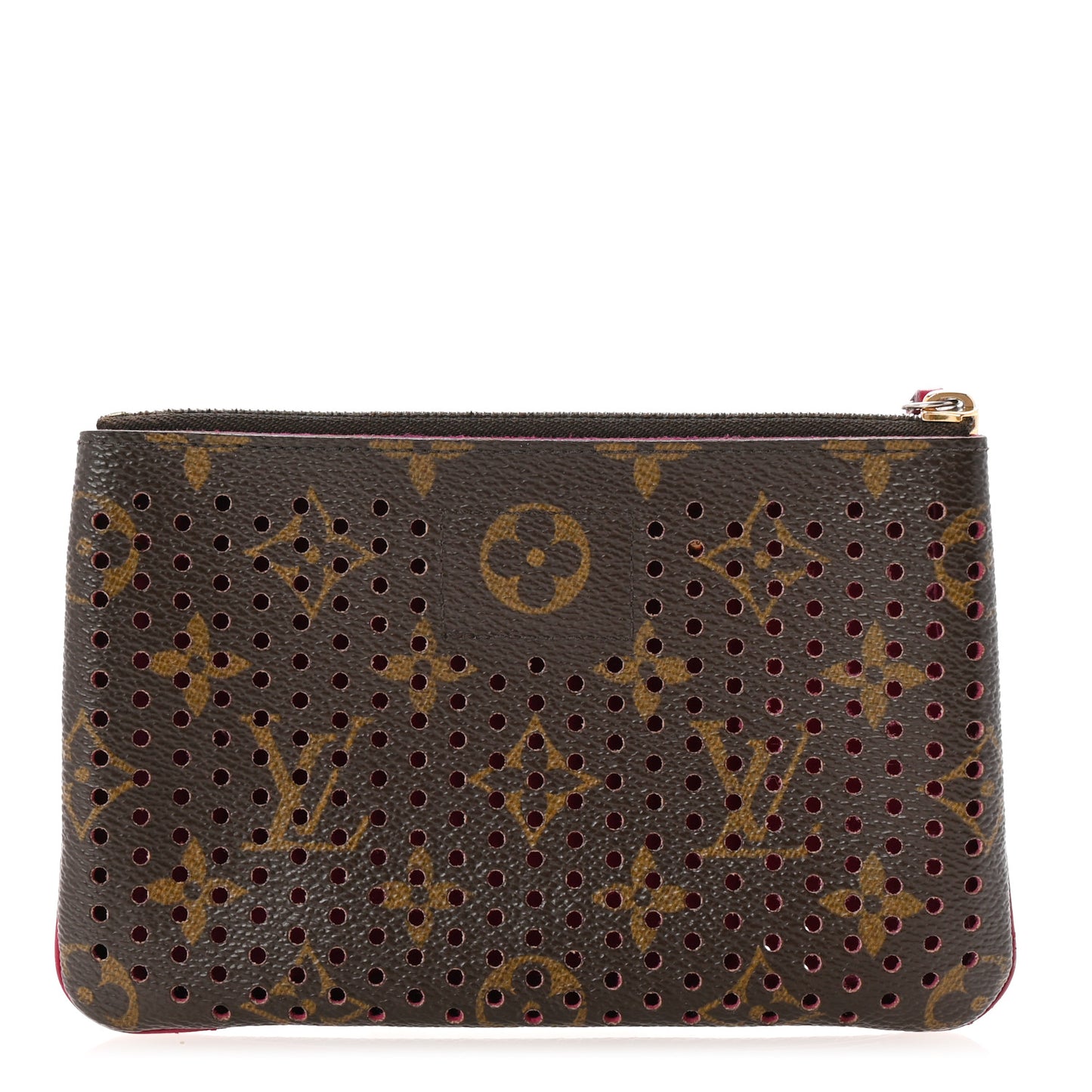 Monogram Perforated Pochette Plat Fuchsia