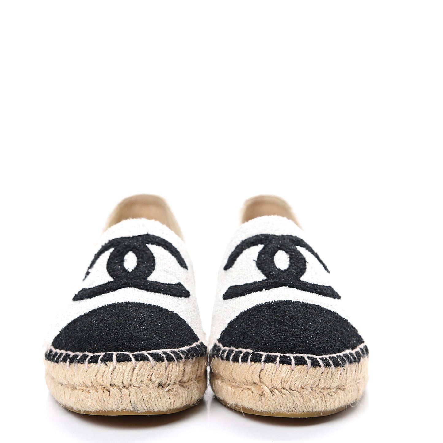 Terry Cloth CC Espadrilles 40 Silver Black