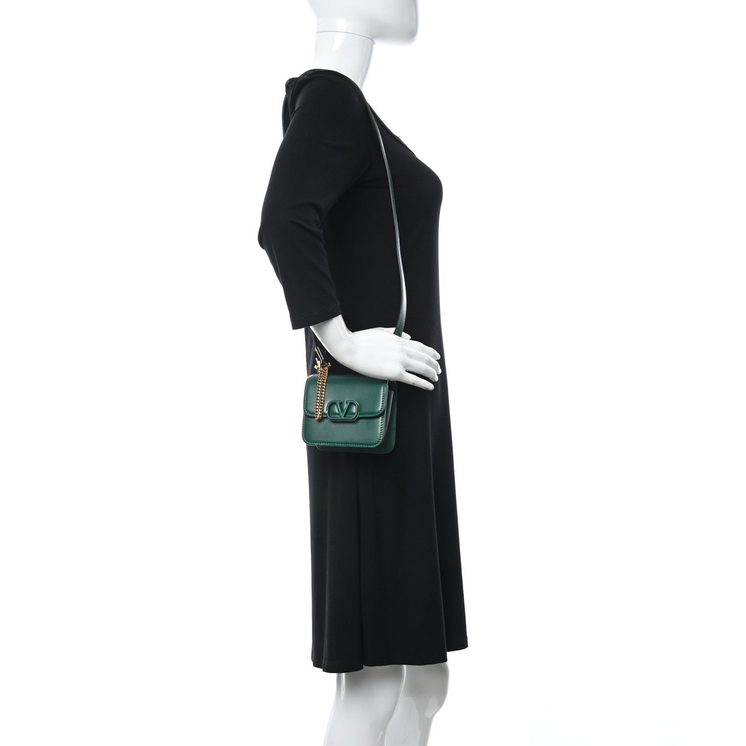 Valentino Garavani Calfskin Micro VSling Shoulder Bag Green 3 of 10