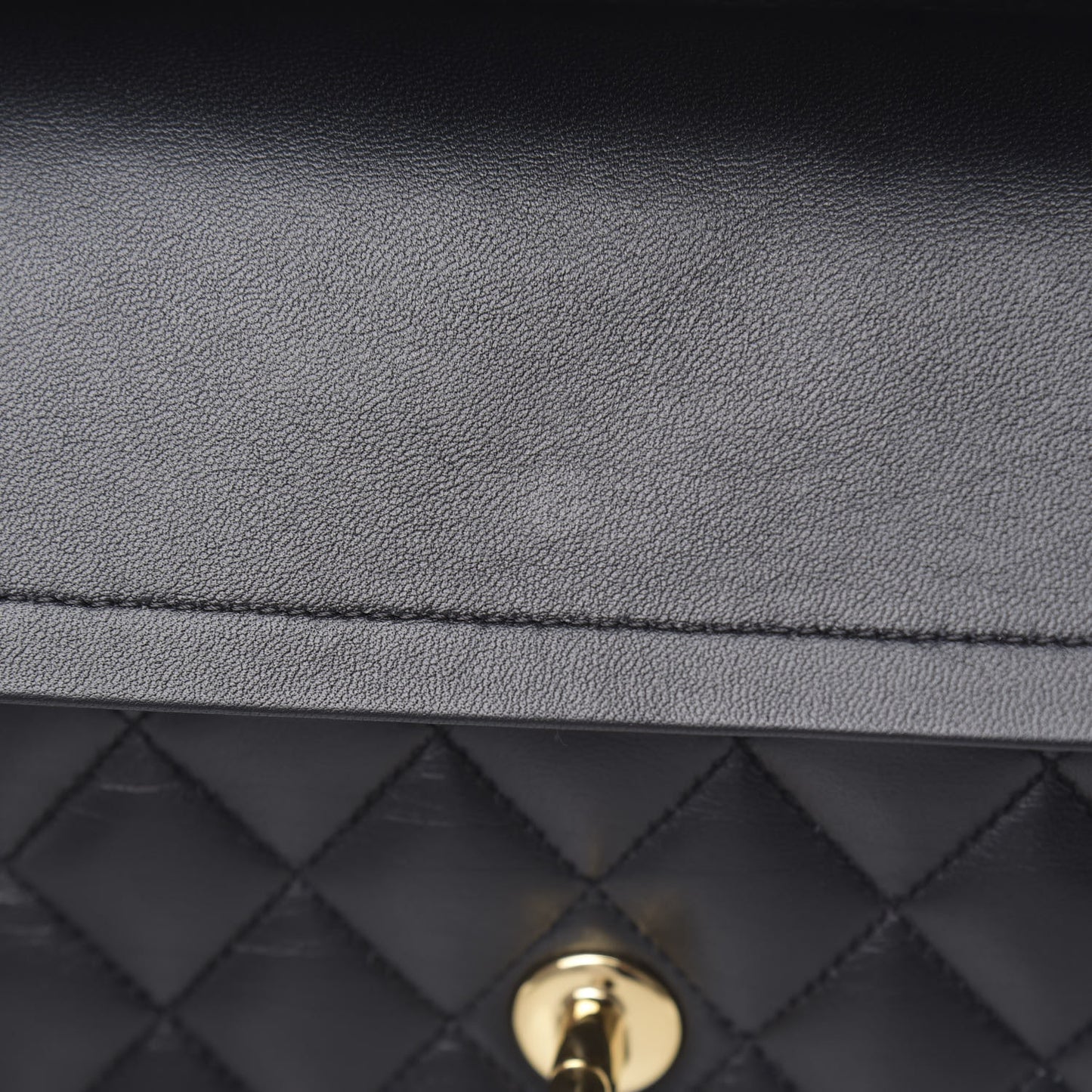 Lambskin Quilted Medium Double Flap Black