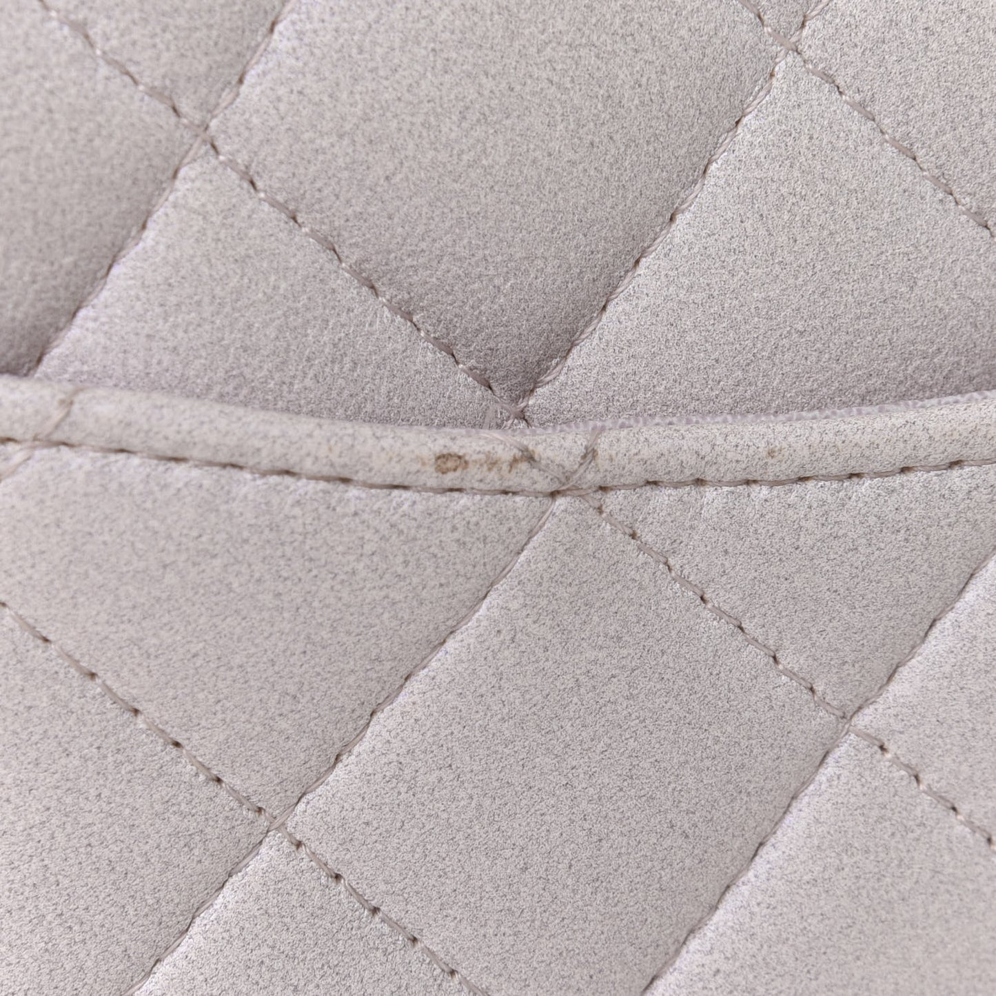 Iridescent Lambskin Quilted Mini Top Handle Rectangular Flap White