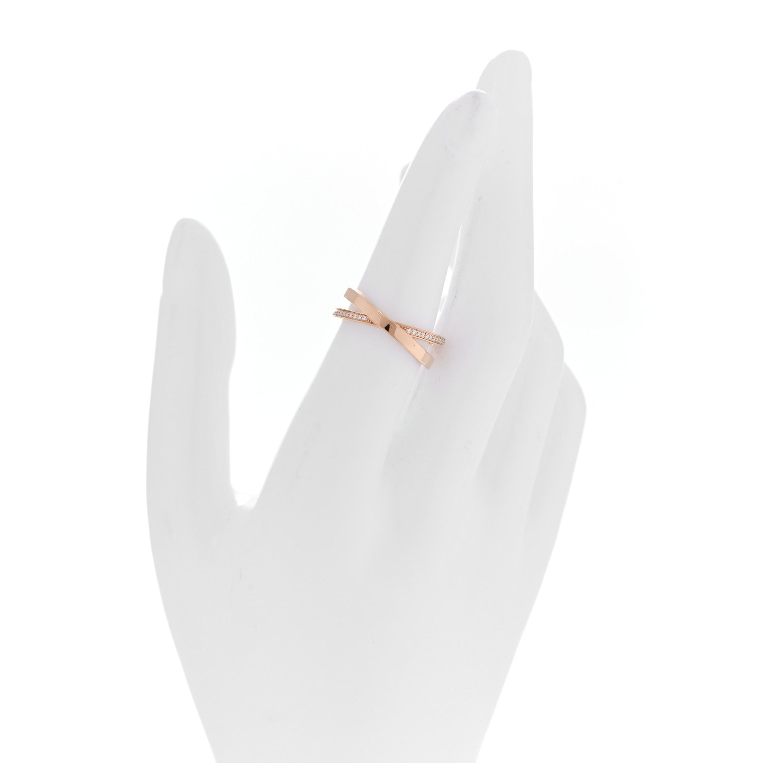 Tiffany 18K Rose Gold Diamond Atlas X Narrow Ring 53 6.25 2 of 4