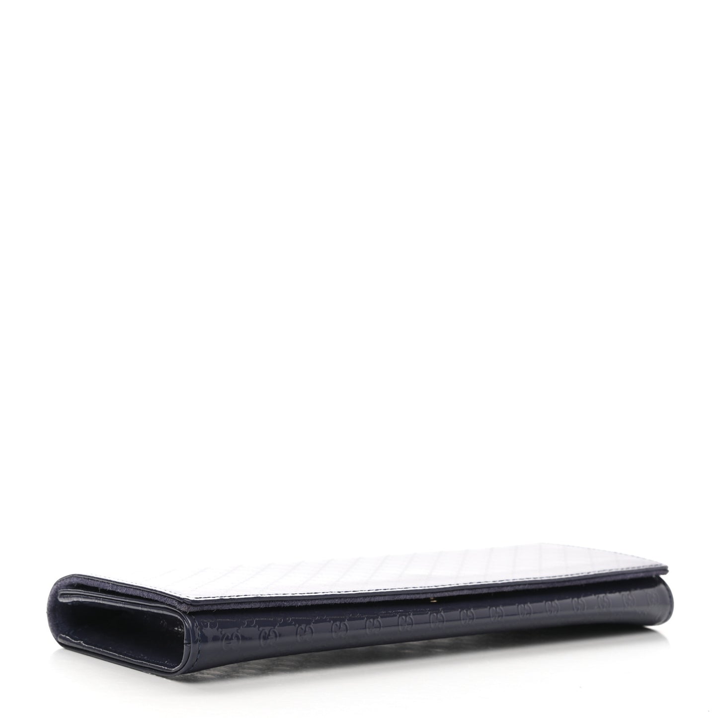 Patent Microguccissima Small Broadway Clutch Blue