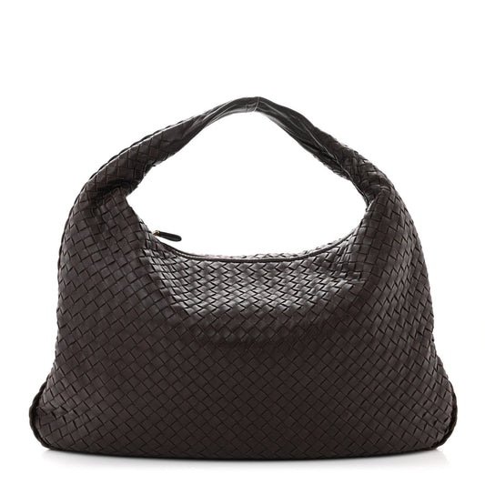 Nappa Intrecciato Large Veneta Hobo Ebano