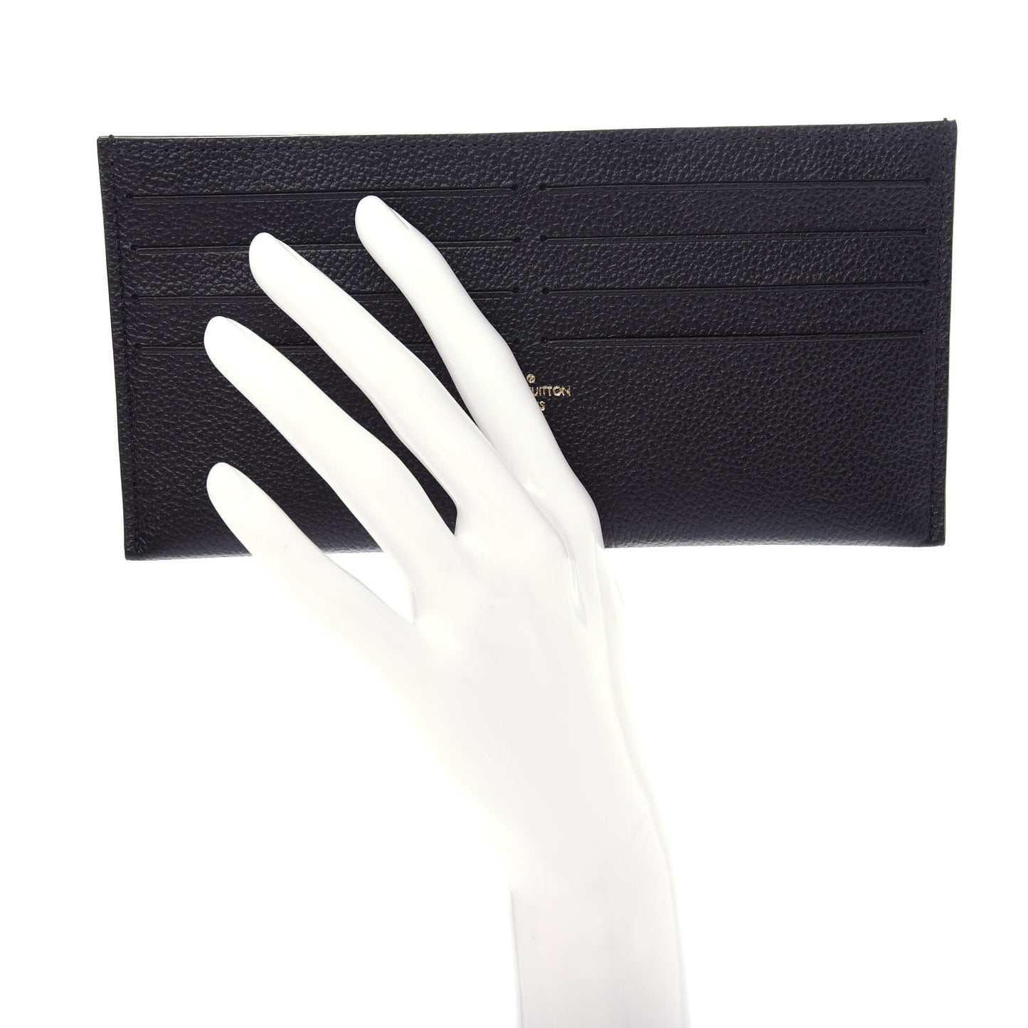 Calfskin Felicie Chain Wallet Card Holder Insert Black