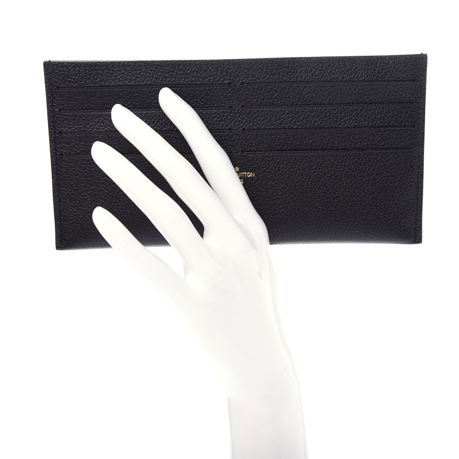Louis Vuitton Calfskin Felicie Chain Wallet Card Holder Insert Black 2 of 6