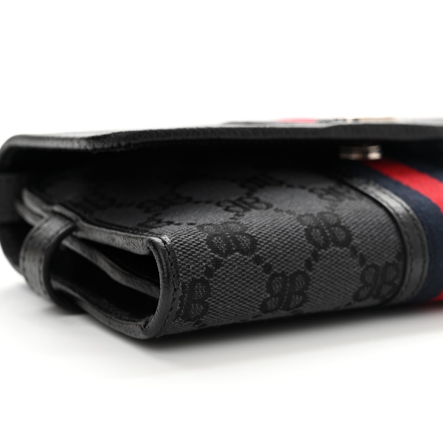 Gucci X BALENCIAGA BB Monogram Web Ophidia Crossbody Wallet Black 8 of 11