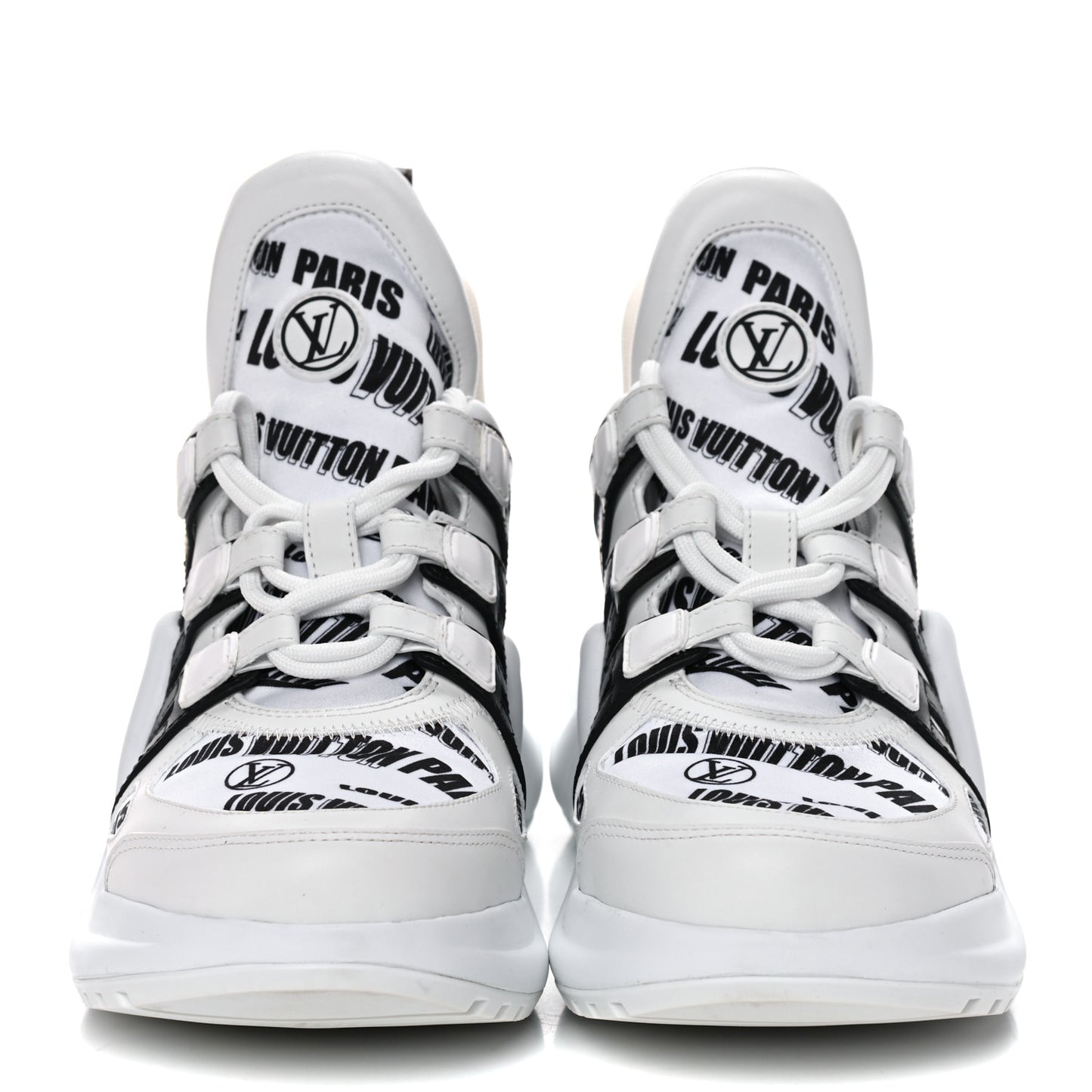 X FORNASETTI Calfskin Technical Nylon LV Archlight Sneaker 38 Black
