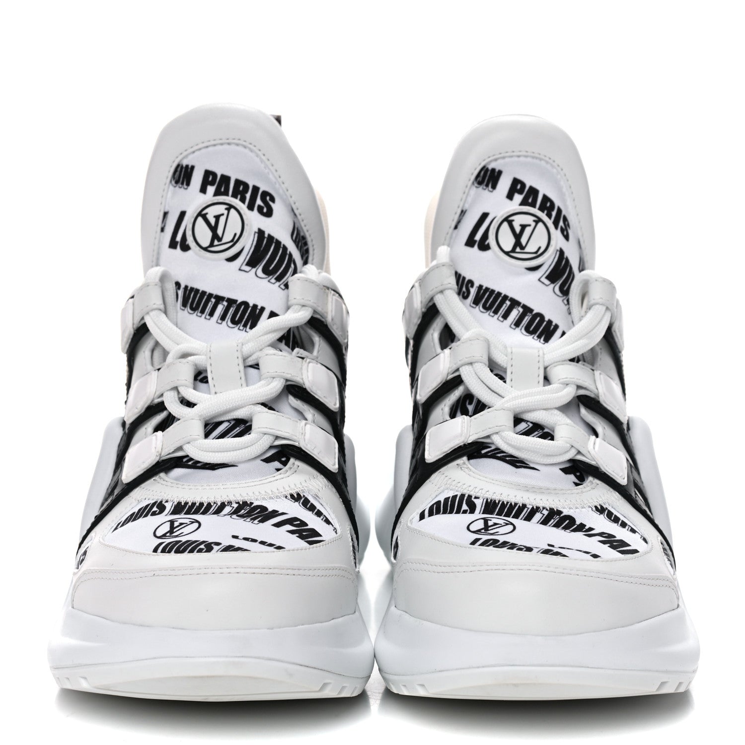 Louis Vuitton X FORNASETTI Calfskin Technical Nylon LV Archlight Sneaker 38 Black 2 of 14