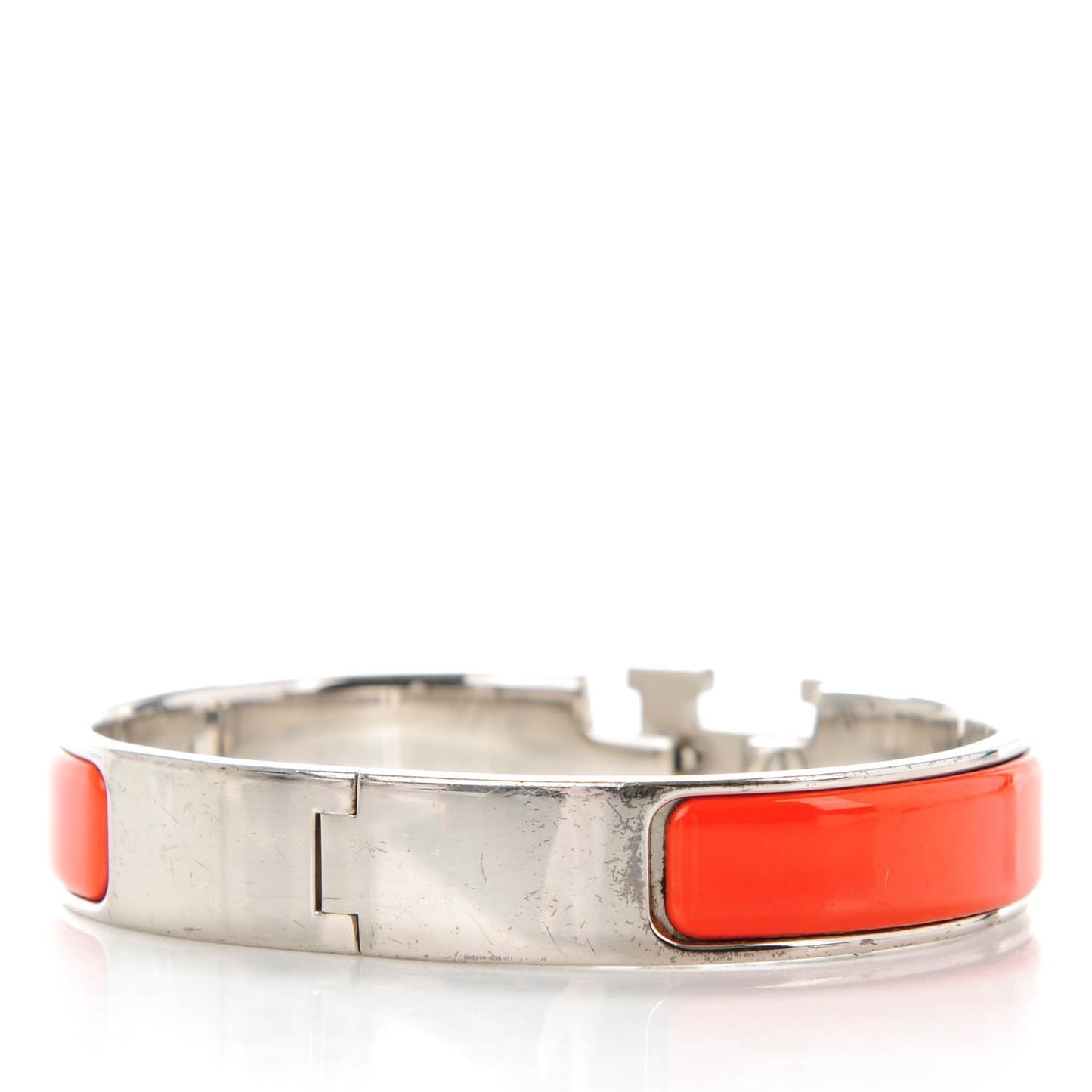 Enamel Narrow Clic Clac H Bracelet PM Orange