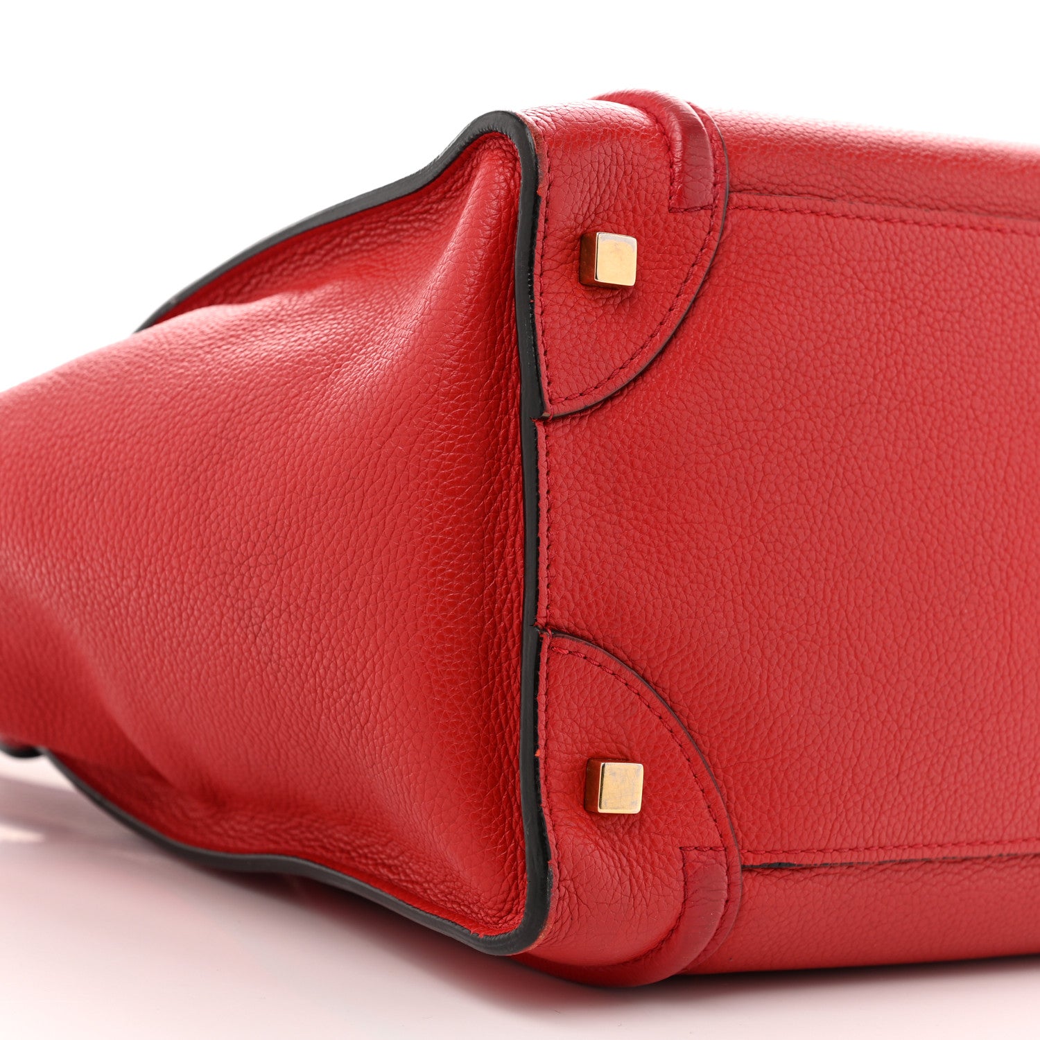 Celine Drummed Calfskin Mini Luggage Coquelicot 8 of 13