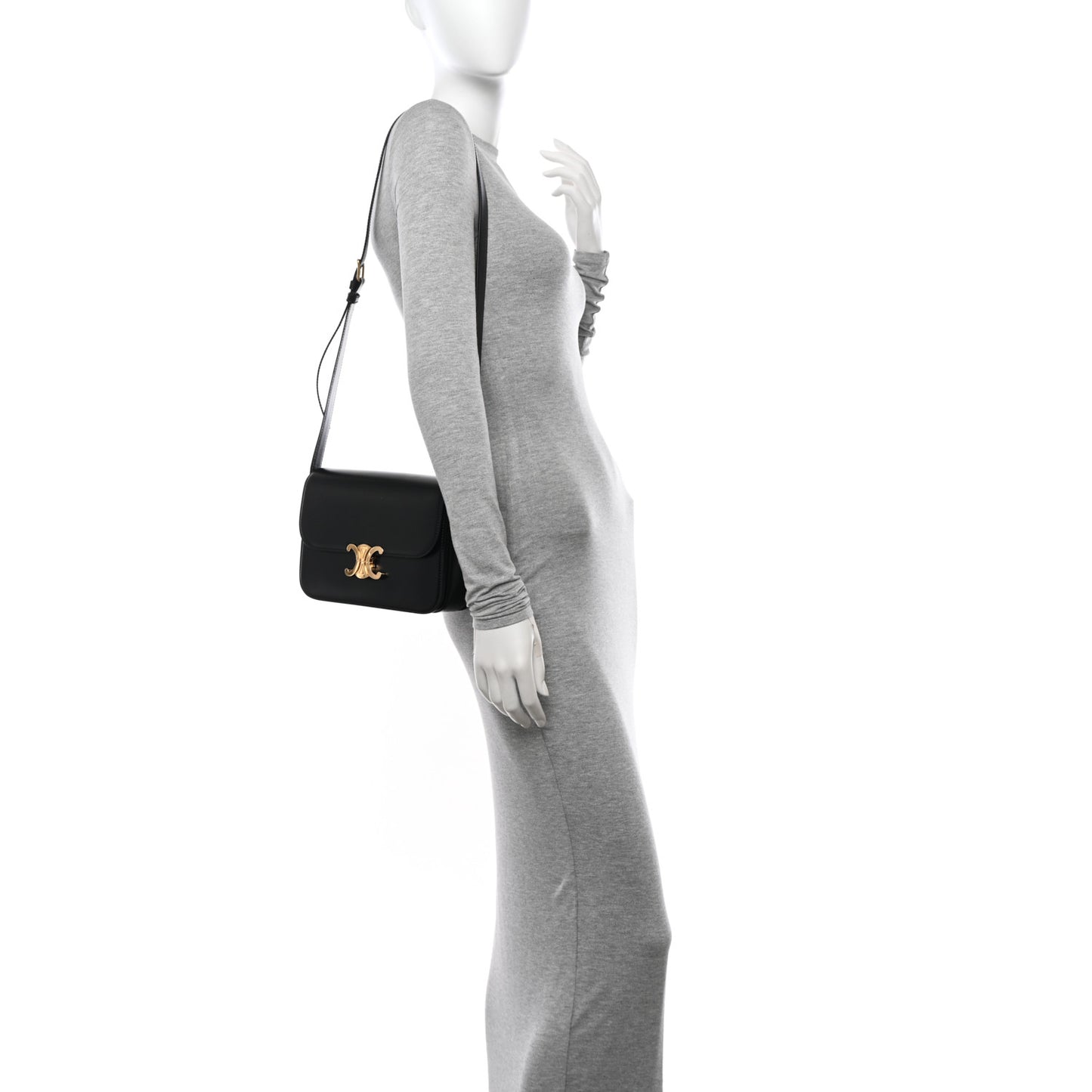 Shiny Calfskin Medium Triomphe Black