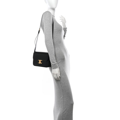 Celine Shiny Calfskin Medium Triomphe Black 2 of 12