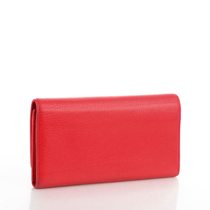 Gucci Pebbled Calfskin Soho Continental Wallet Red 3 of 7