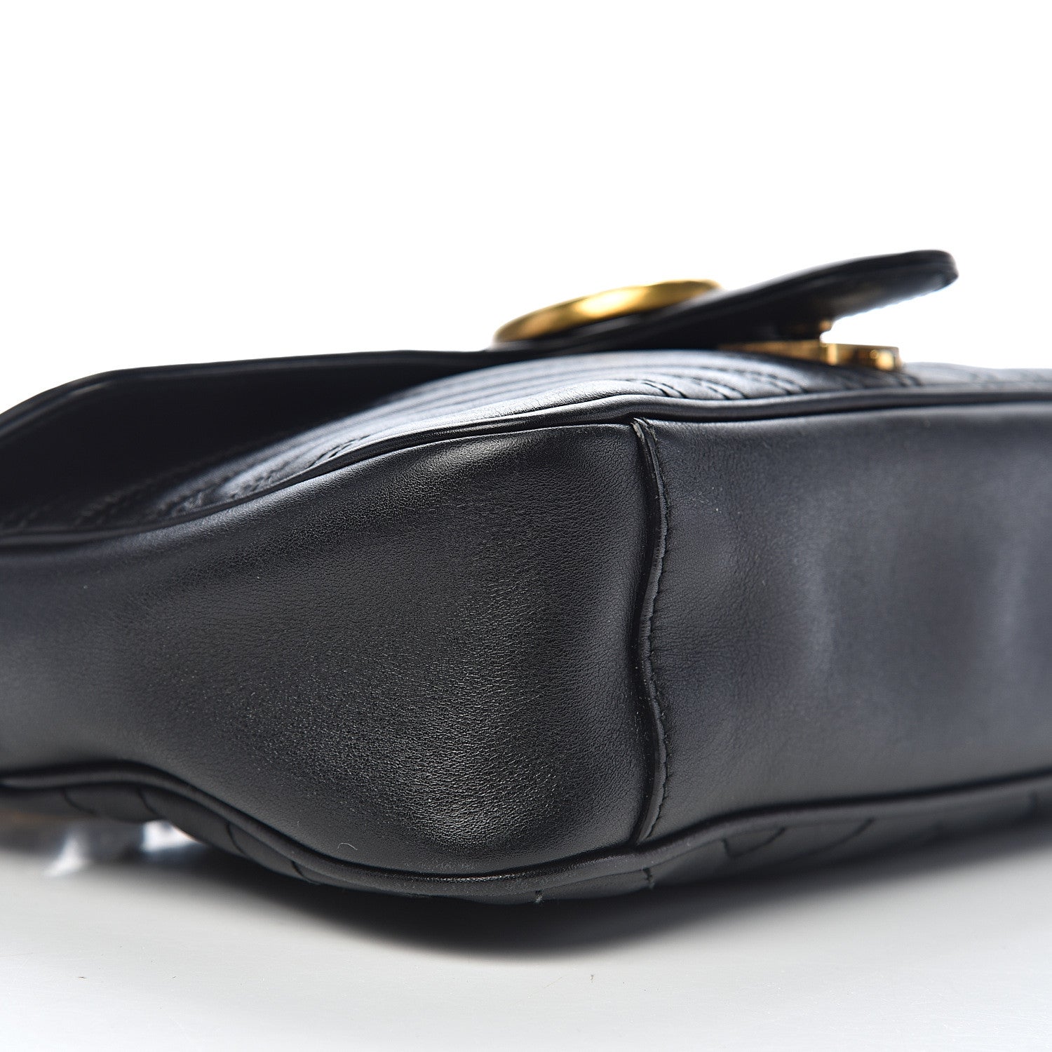 Gucci Calfskin Matelasse Small GG Marmont Shoulder Bag Black 10 of 12