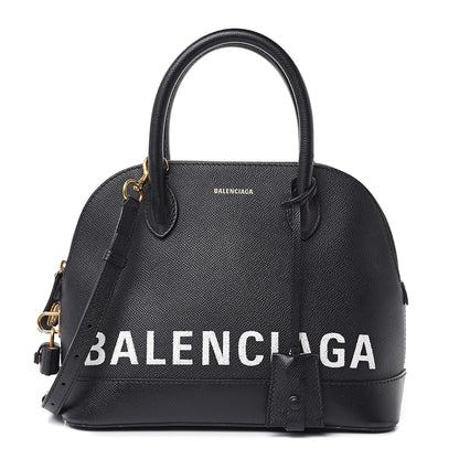 Balenciaga Signature Grained Calfskin Logo S Ville Top Handle Bag Black 1 of 13