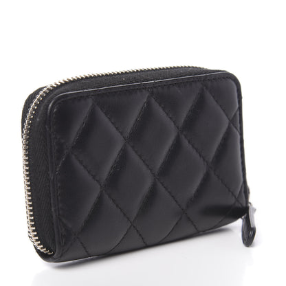 Chanel Lambskin Quilted Zip Coin Purse Black 3 of 8