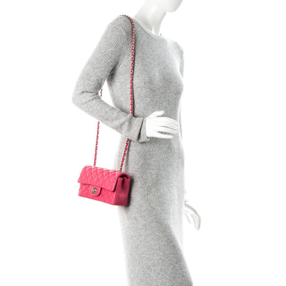 Chanel Lambskin Quilted Mini Rectangular Flap Fuchsia 2 of 8