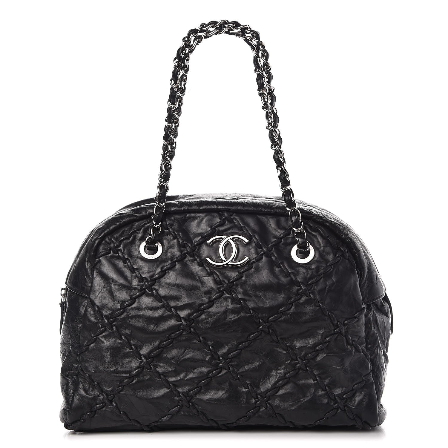 Chanel Calfskin Ultra Stitch Bowler Black 1 of 7