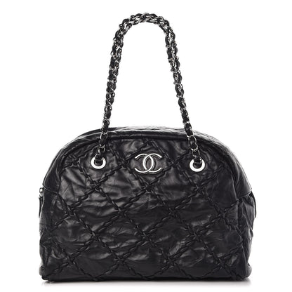 Chanel Calfskin Ultra Stitch Bowler Black 1 of 7