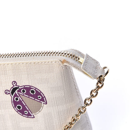 Fendi Zucca Spalmati Rose Ladybug Pochette White 8 of 11