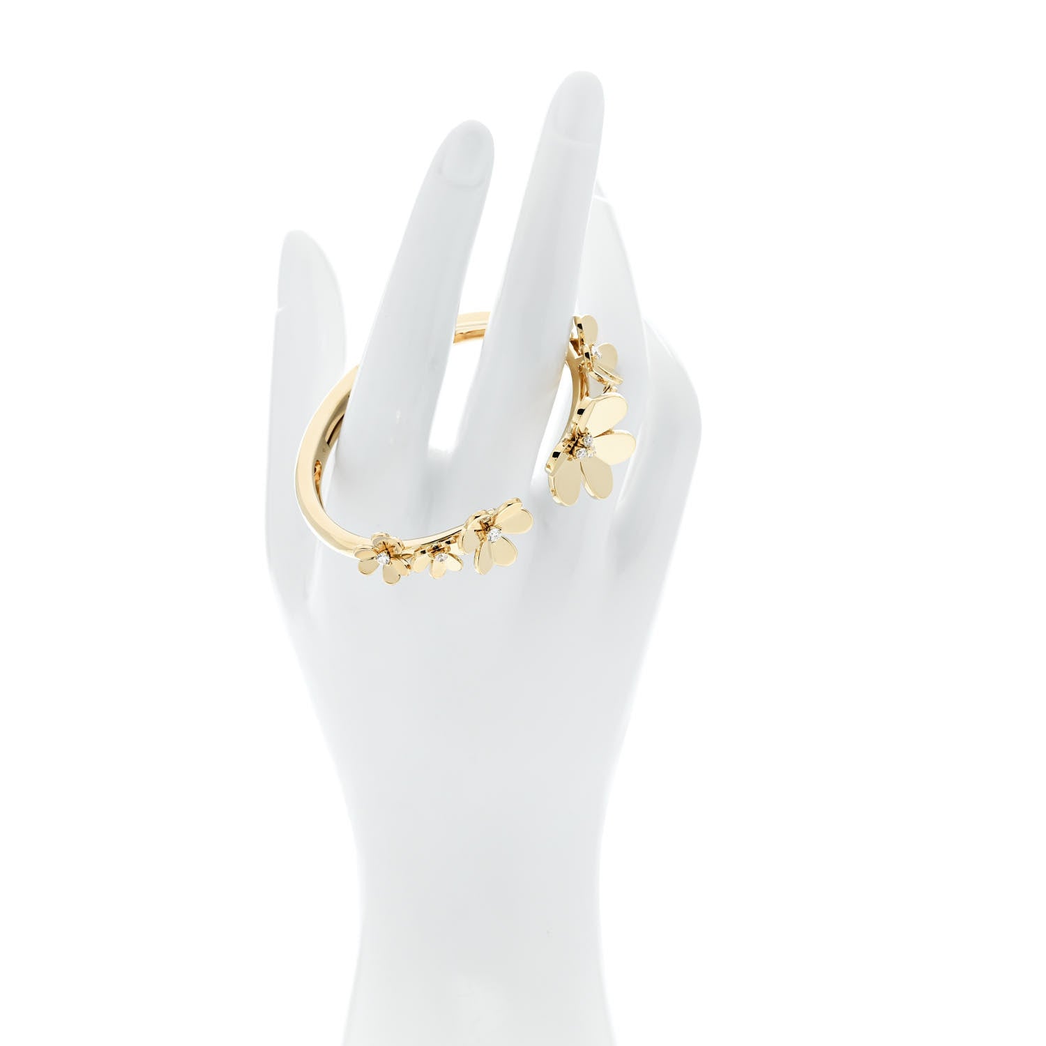 Van Cleef & Arpels 18K Yellow Gold Diamond Small Frivole 7 Flowers Bracelet M 2 of 5