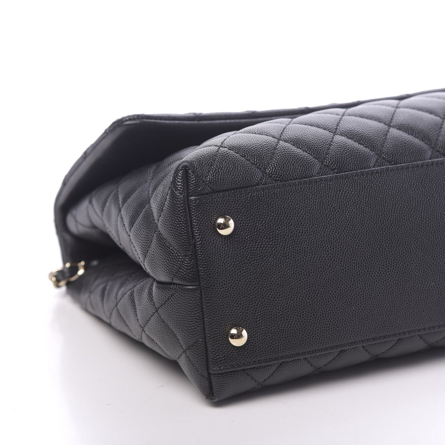 Caviar Quilted Medium Coco Handle Flap Black