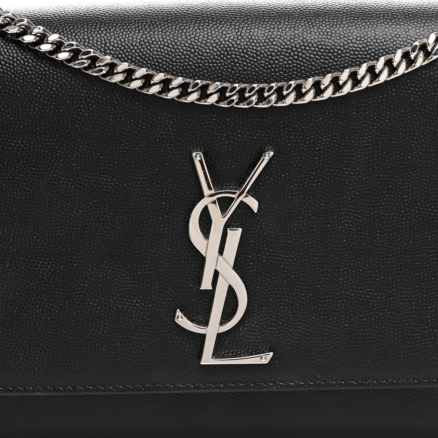 Grain De Poudre Medium Classic Monogram Kate Satchel Black