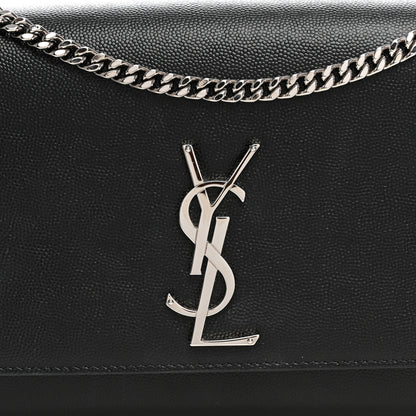 Saint Laurent Grain De Poudre Medium Classic Monogram Kate Satchel Black 7 of 9