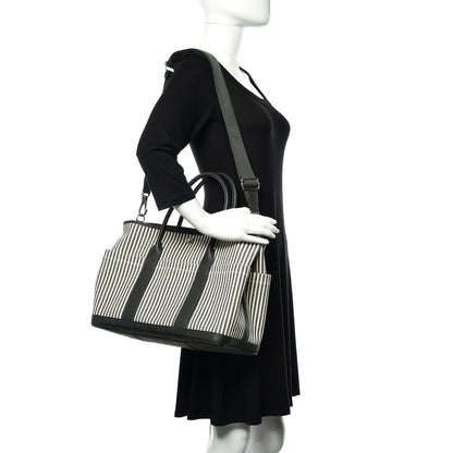 Hermes Toile Vache Country Garden Party Pockets 36 MM Tote Ecru Vert Anglais Vert Fonce 2 of 10