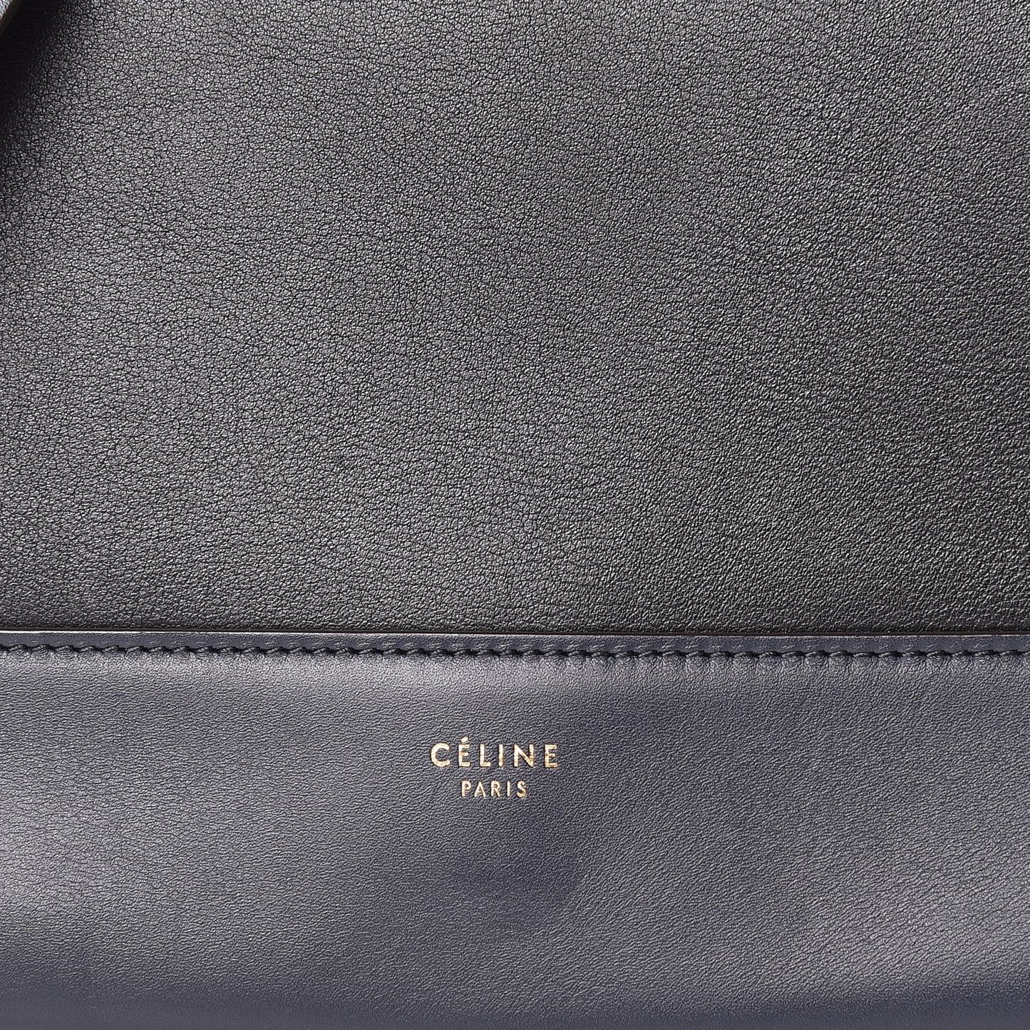 Shiny Smooth Calfskin Medium Frame Shoulder Bag Black Navy