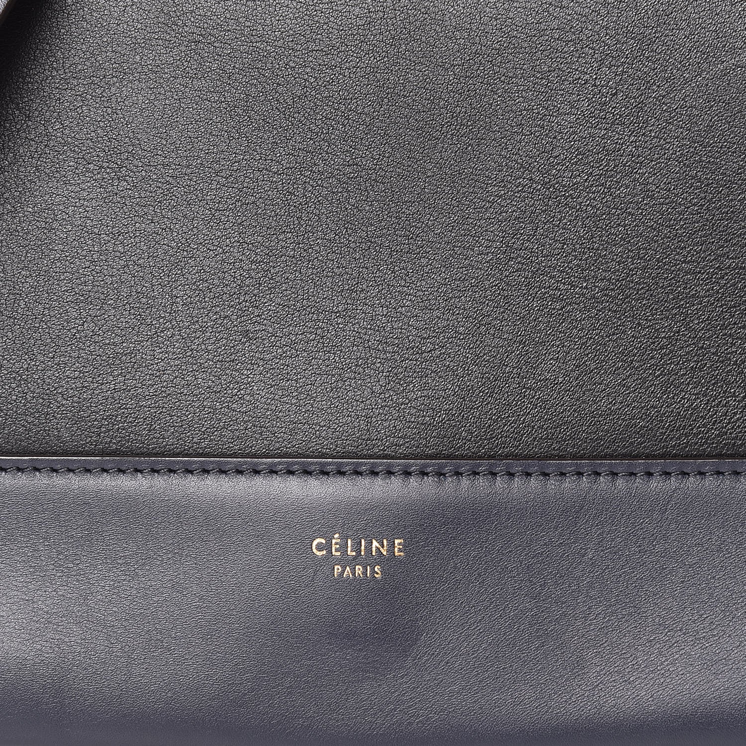Celine Shiny Smooth Calfskin Medium Frame Shoulder Bag Black Navy 7 of 10