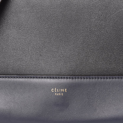 Celine Shiny Smooth Calfskin Medium Frame Shoulder Bag Black Navy 7 of 10