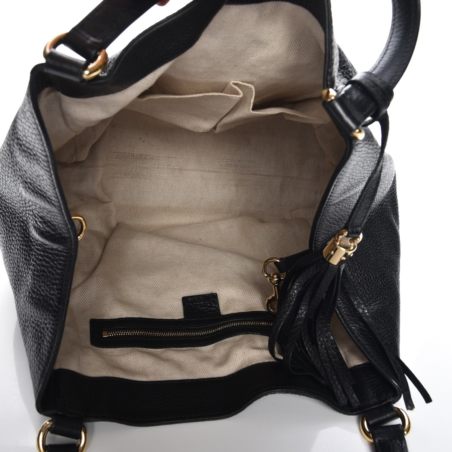 Gucci Pebbled Calfskin Medium Soho Shoulder Bag Black 5 of 7