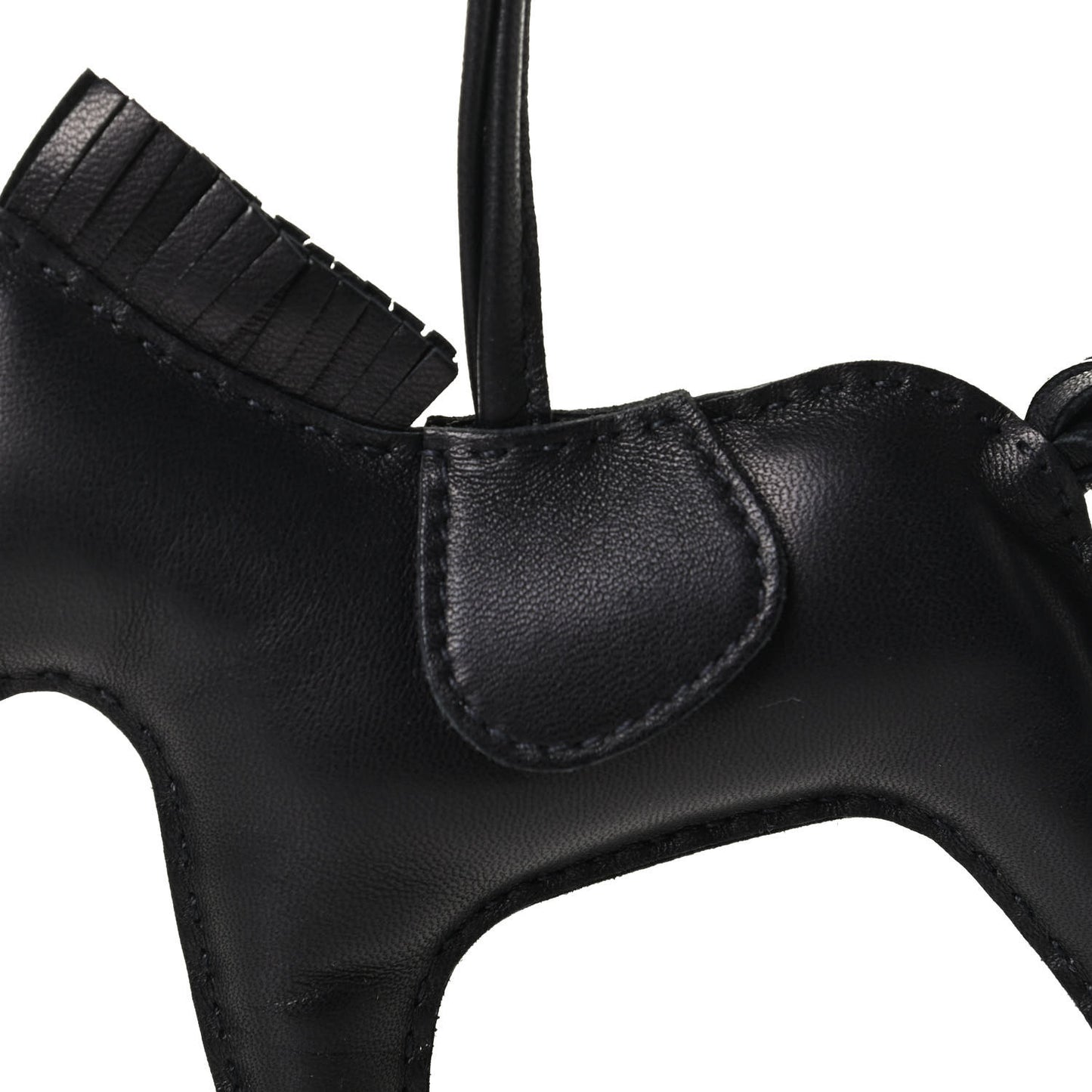 Milo Lambskin Grigri Rodeo Horse Bag Charm MM So Black