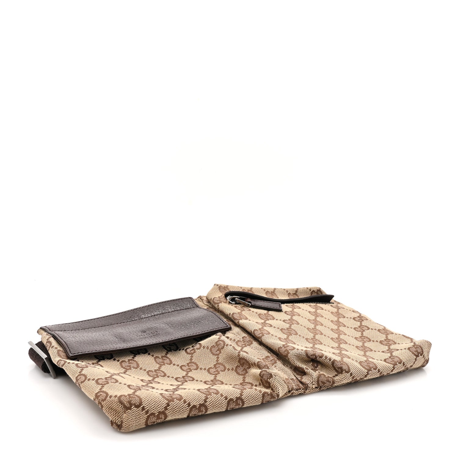 Gucci GG Monogram Double Pocket Belt Bag Dark Brown 4 of 12