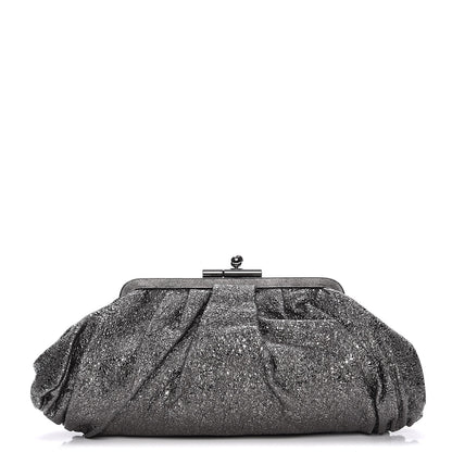 Chanel Metallic Crackled Calfskin Monte Carlo Clutch Dark Silver 1 of 7