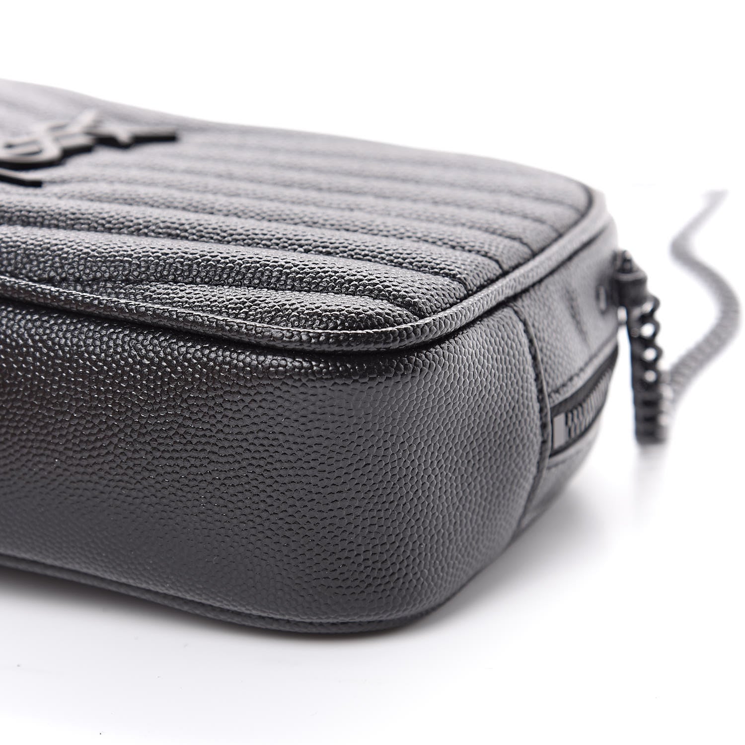 Saint Laurent Grain De Poudre Matelasse Monogram Mini Lou Camera Bag Black 9 of 11