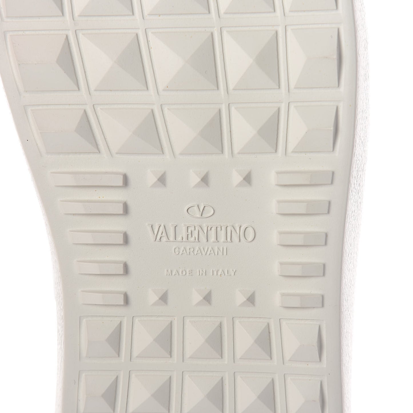 Calfskin VLTN Rockstud Open Sneakers 39.5 White