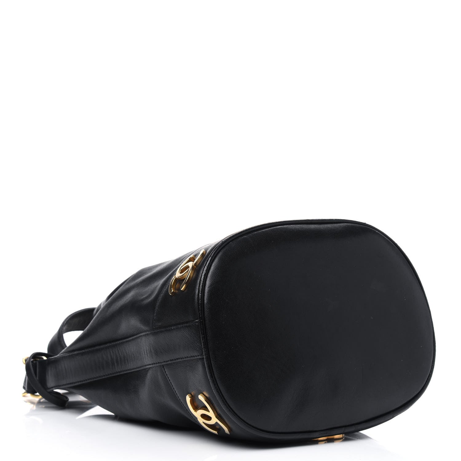 Chanel Lambskin Drawstring Bucket Bag Black 4 of 18