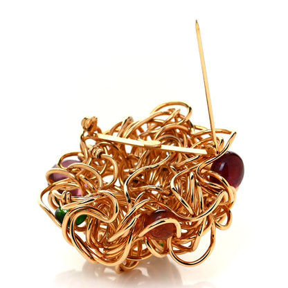 Chanel Gripoix Poured Glass Camellia Brooch Gold Multicolor 3 of 4