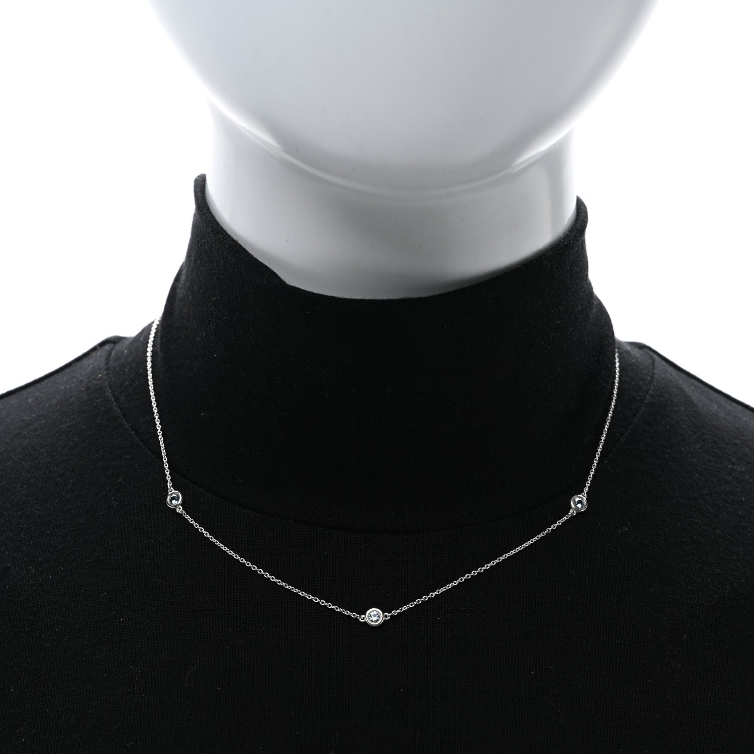 Tiffany Sterling Silver Aquamarine Elsa Peretti Color By The Yard 3 Station Necklace 2 of 4