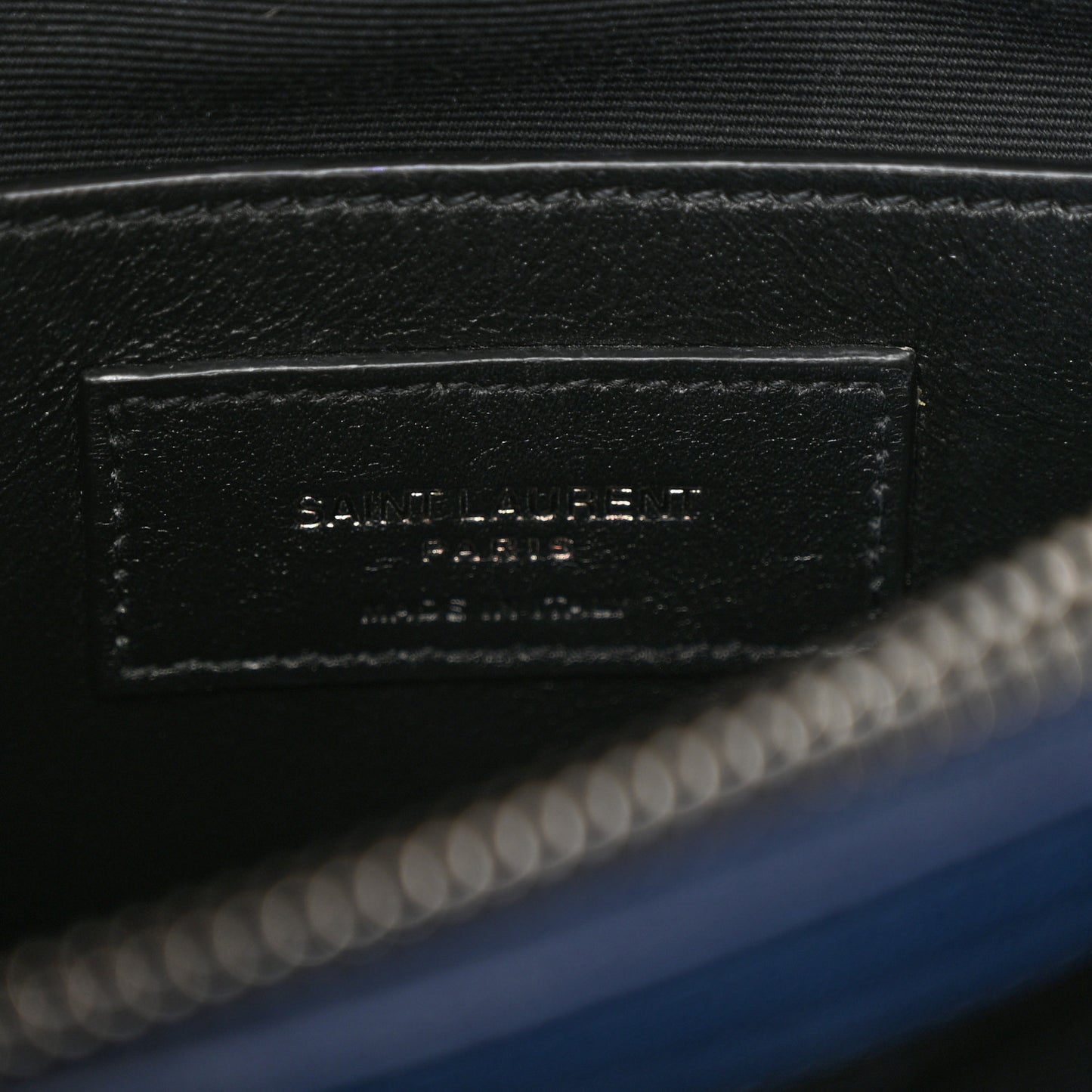 Sheepskin Matelasse Chevron Monogram Medium College Bag Navy