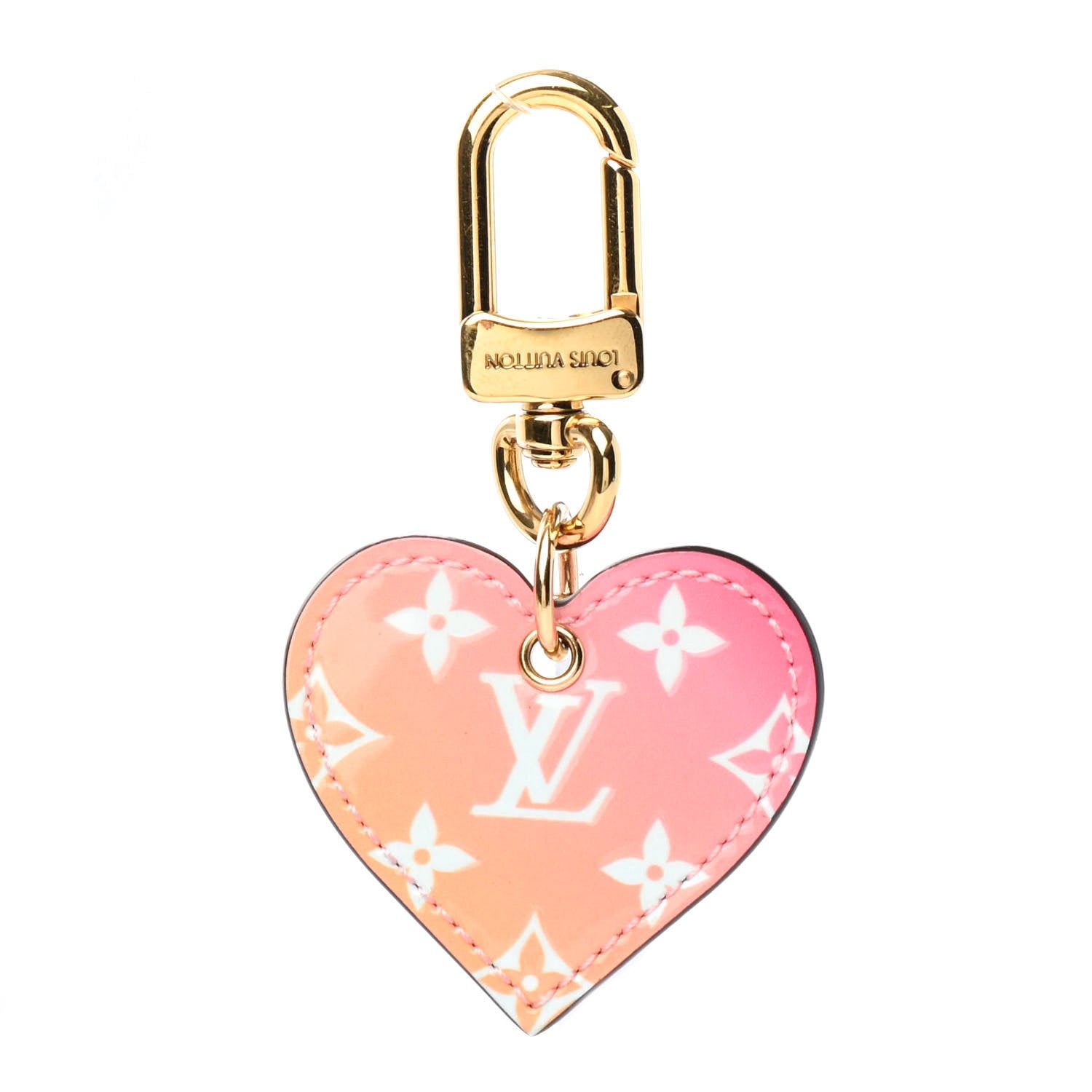 Louis Vuitton Calfskin Gradient Love Lock Heart Bag Charm Rose 1 of 4