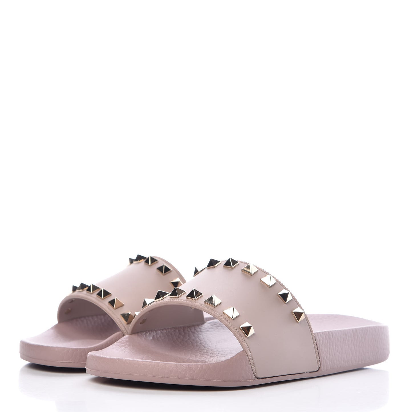 Rubber Rockstud Slide Sandals 36 Poudre